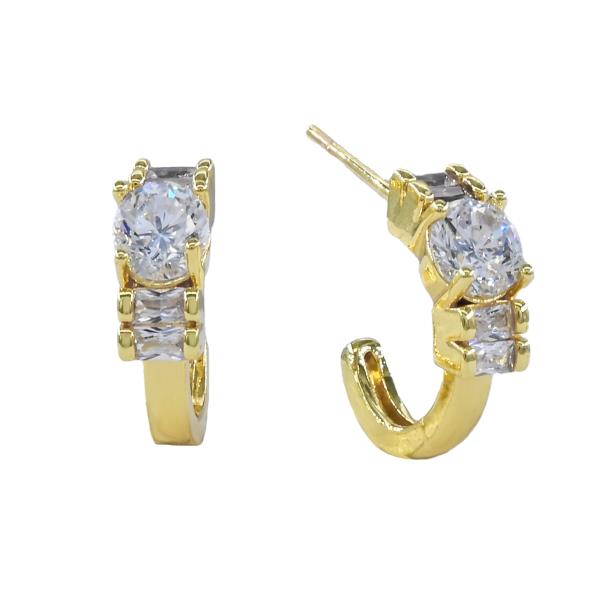CZ HALF HOOP EARRING