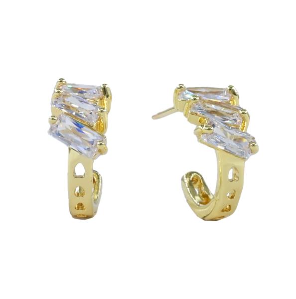 CZ HALF HOOP EARRING