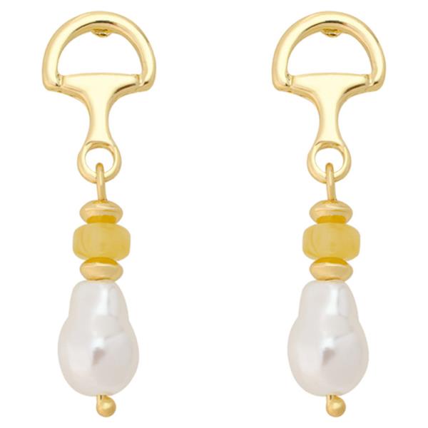 HORSE BIT PEARL EARRING