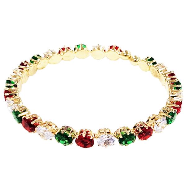 CZ 6MM ROUND CUFF BRACELET