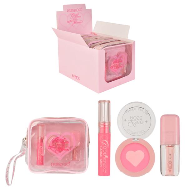 KEVIN AND COCO GOOD THINGS WILL HAPPEN LIP GLOSS KIT W POUCH SET (6 UNITS)