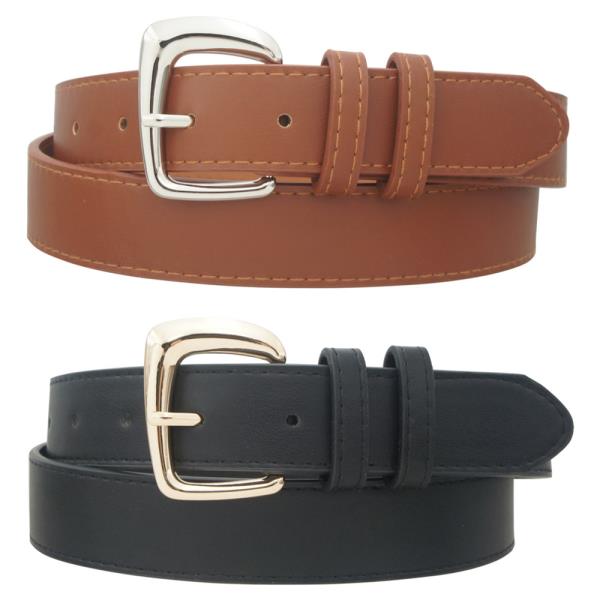 SLANTED D DOUBLE LOOPED DUO BELT