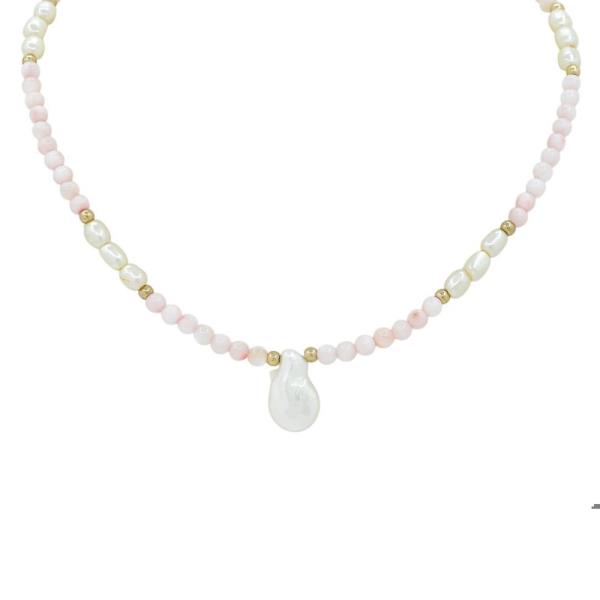 SEED BEADS W/ PEARL NECKLACE