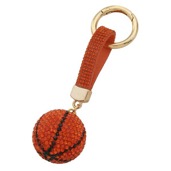 RHINESTONE BASKETBALL KEYCHAIN