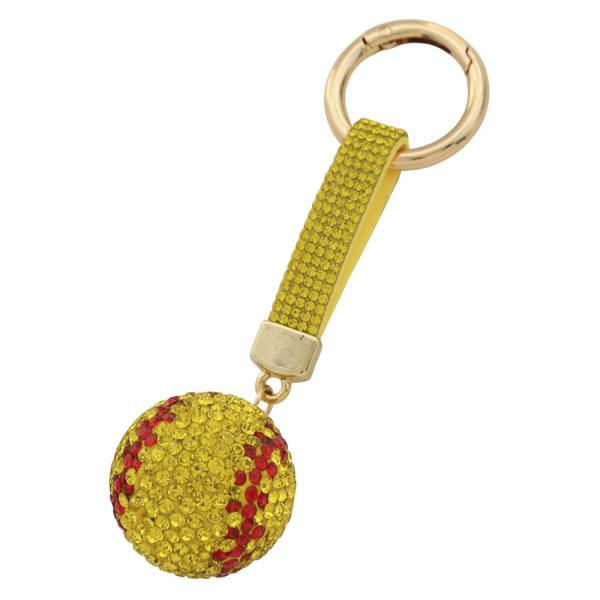 RHINESTONE BASEBALL KEYCHAIN