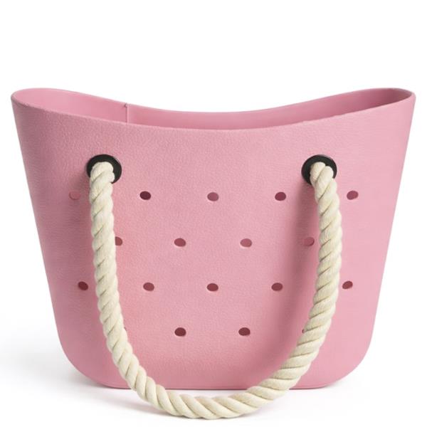 TRENDY ROPE HANDLE BEACH TOTE BAG