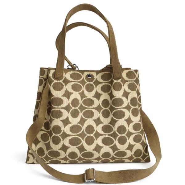 OVAL PATTERN PRINT TOTE BAG