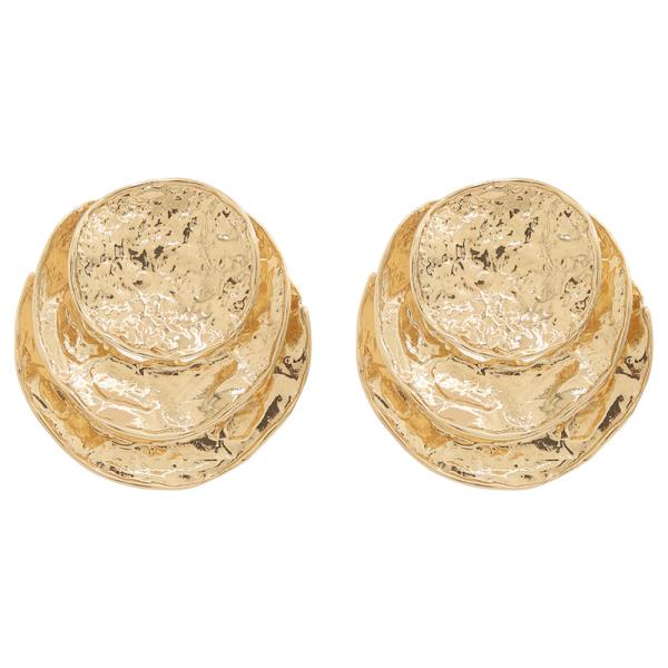 HAMMERED LAYERED CLIP ON EARRINGS