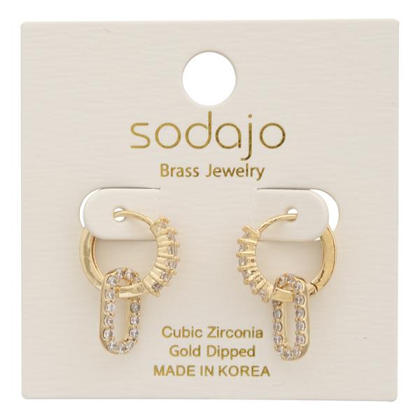 SODAJO HUGGIE HOOPS CZ GOLD DIPPED EARRING
