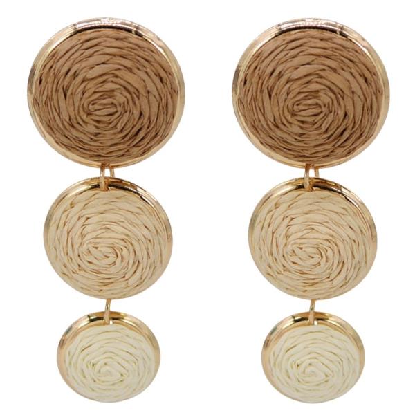 3 RING RAFFIA LINK EARRING