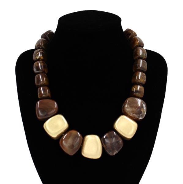RESIN BEADED STATEMENT NECKLACE