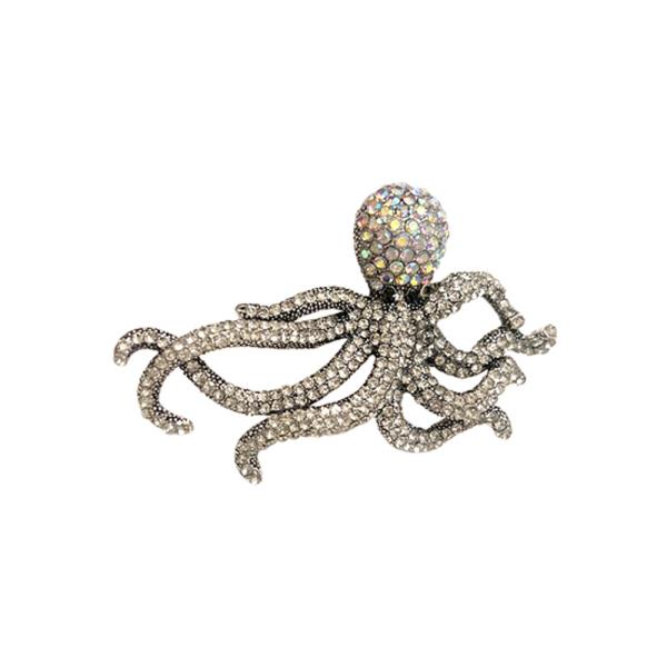 RHINESTONE SEALIFE OCTOPUS BROOCH