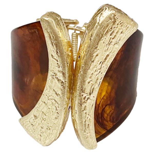 METAL RESIN ABSTRACT HINGED BRACELET