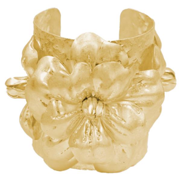 METAL FLORAL CUFF BRACELET