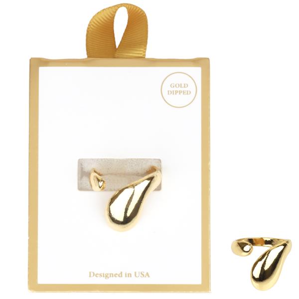METAL TEARDROP OPEN BAND RING