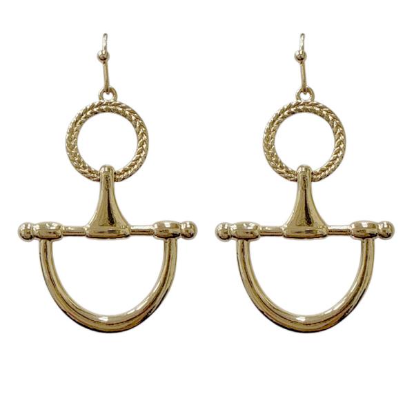 METAL CIRCLE BAR DROP EARRING