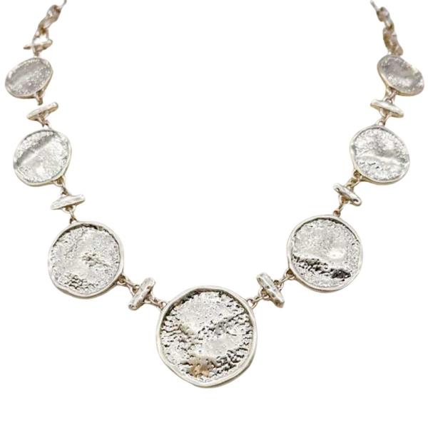 METAL COIN LINK CHAIN NECKLACE