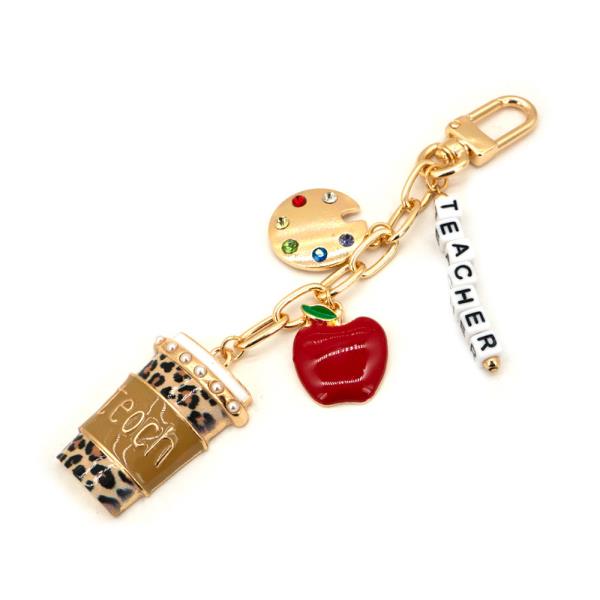 MULTI CHARM COFFEE CUP BAG CHARM KEYCHAIN