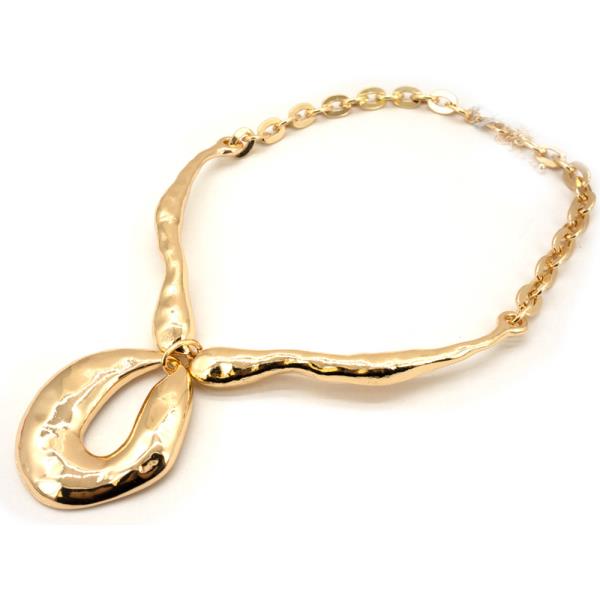 METAL ORGANIC OVAL CHAIN NECKLACE