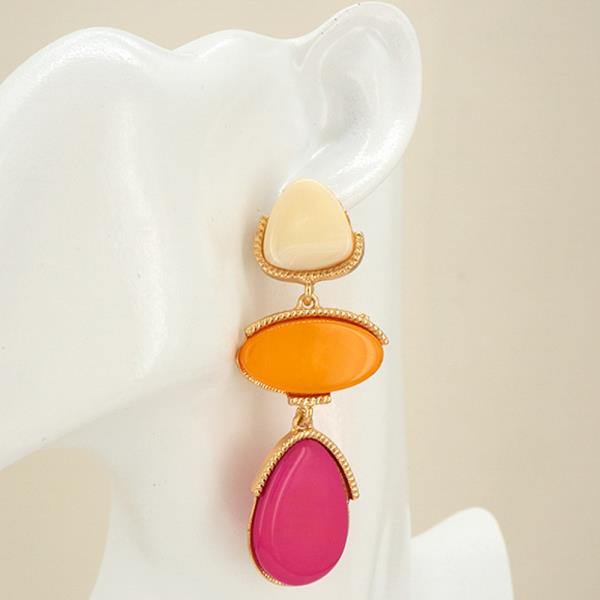 RESIN COLORBLOCK DROP EARRING