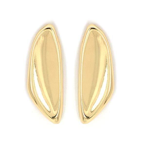 METAL ELONGATED OVAL STUD EARRING