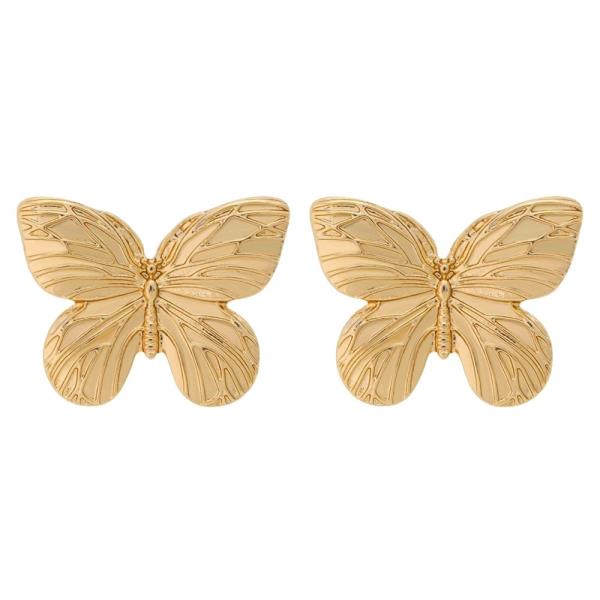 METAL BUTTERFLY STUD EARRING