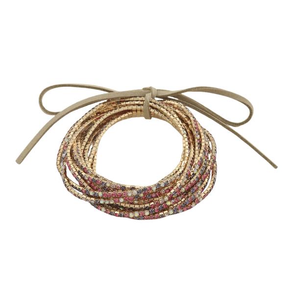 RHINESTONE MULTI LAYERED STRETCH BRACELET SET