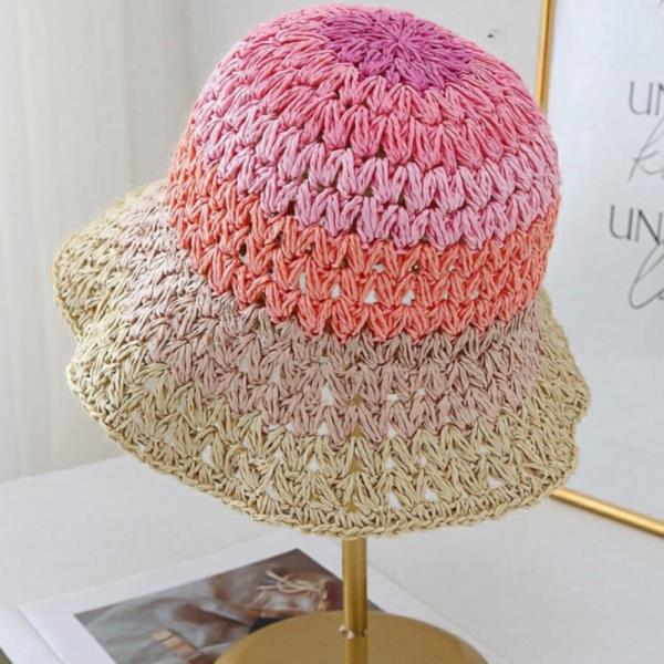 CROCHET GRADIENT KNIT BUCKET HAT