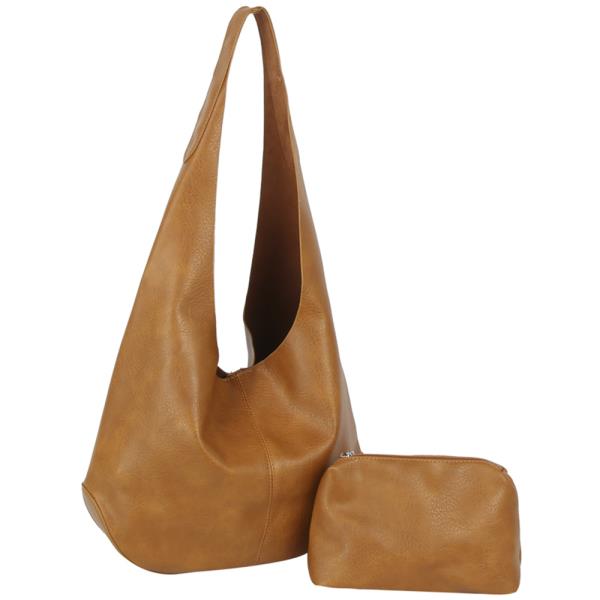 2IN1 CHIC SHOULDER HOBO BAG W ZIPPER POUCH SET