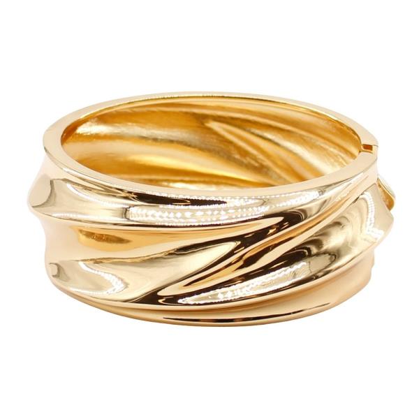 HAMMERED WIDE CHUNKY HINGE BANGLE BRACELET