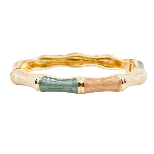 MULTI BAMBOO STYLE HINGED BRACELET
