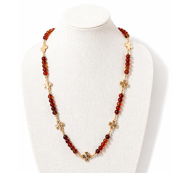 CROSS BEADED NECKLACE