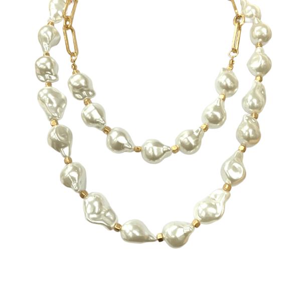 BAROQUE PEARL LAYERED NECKLACE