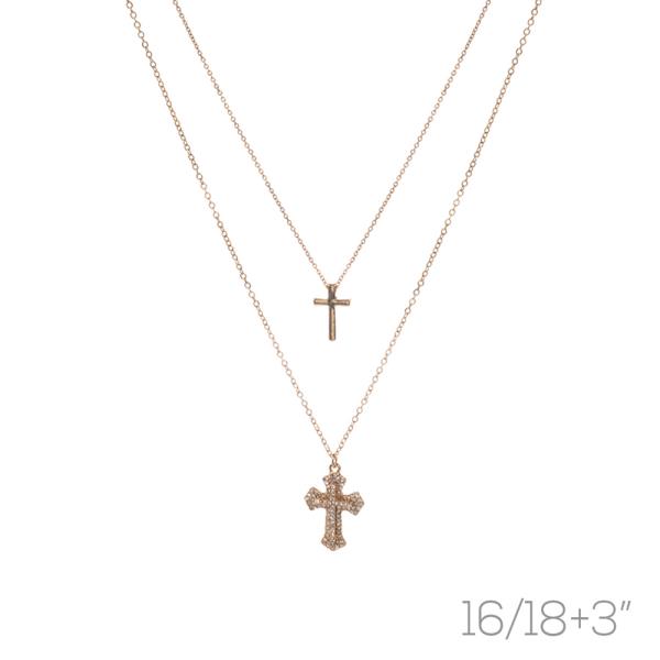 CROSS LAYERED NECKLACE