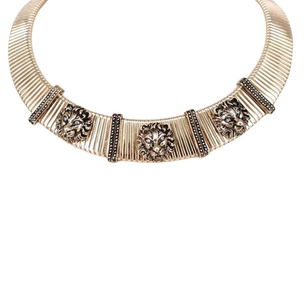 LION HEAD METAL CHOKER NECKLACE