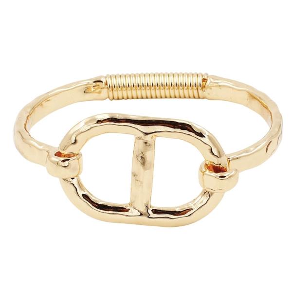 METAL DOUBLE LINK BANGLE HINGED BRACELET