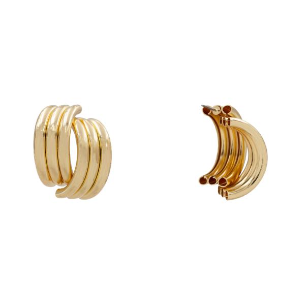 STEEL PIPE SEMI HOOP EARRING