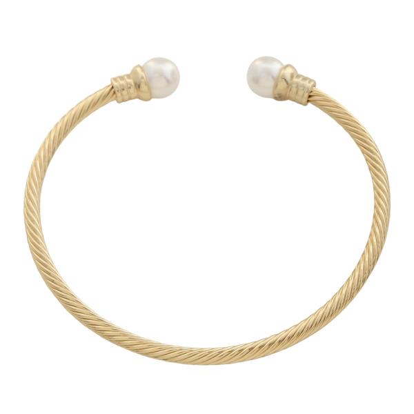 CUFF CABLE PEARL BRACELET