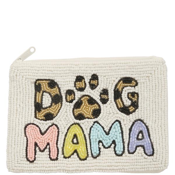SEED BEAD DOG MAMA COIN PURSE