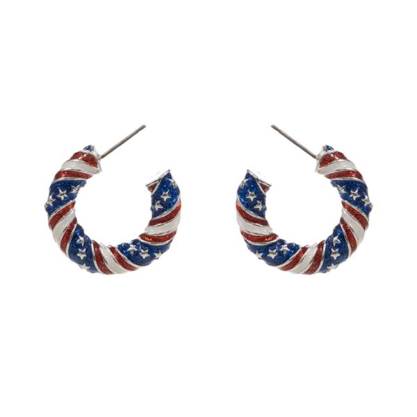 ROUND SHAPED ENAMEL HOOP EARRING