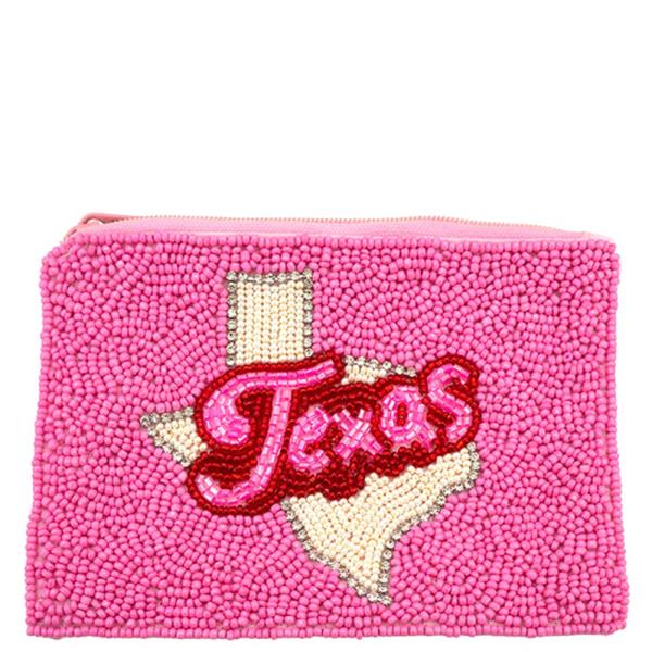 SEED BEAD TEXTAS COIN PURSE
