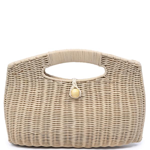 RILEY STRAW CLUTCH BAG