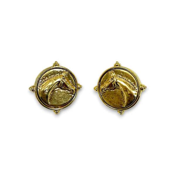 HORSE COIN POST EARRING