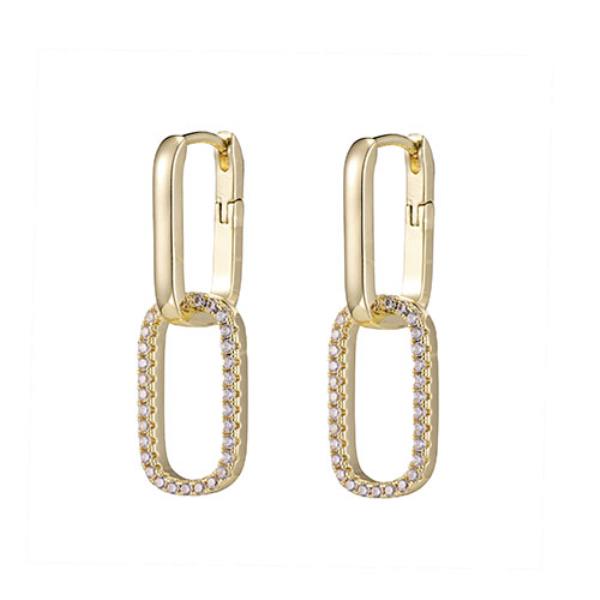 CZ METAL LINK EARRING