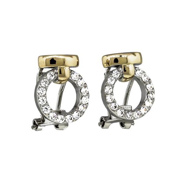 TWO TONE CZ EARRING