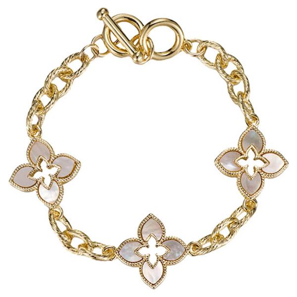 MOP FLOWER STATIONS BRACELET