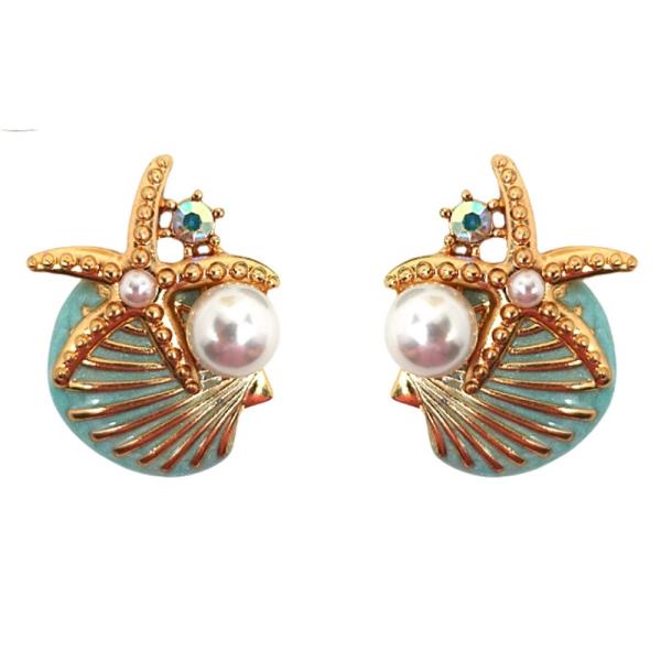 PEARL SEA LIFE POST EARRING