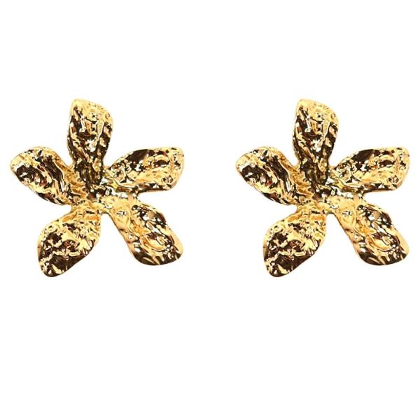 HAMMERED FLOWER POST EARRING