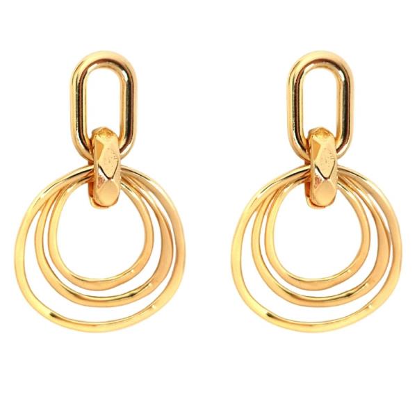 METAL LAYERED POST DANGLE EARRING