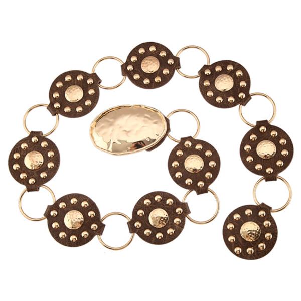 WESTERN OVAL CONCHO LINK CHAIN BELT